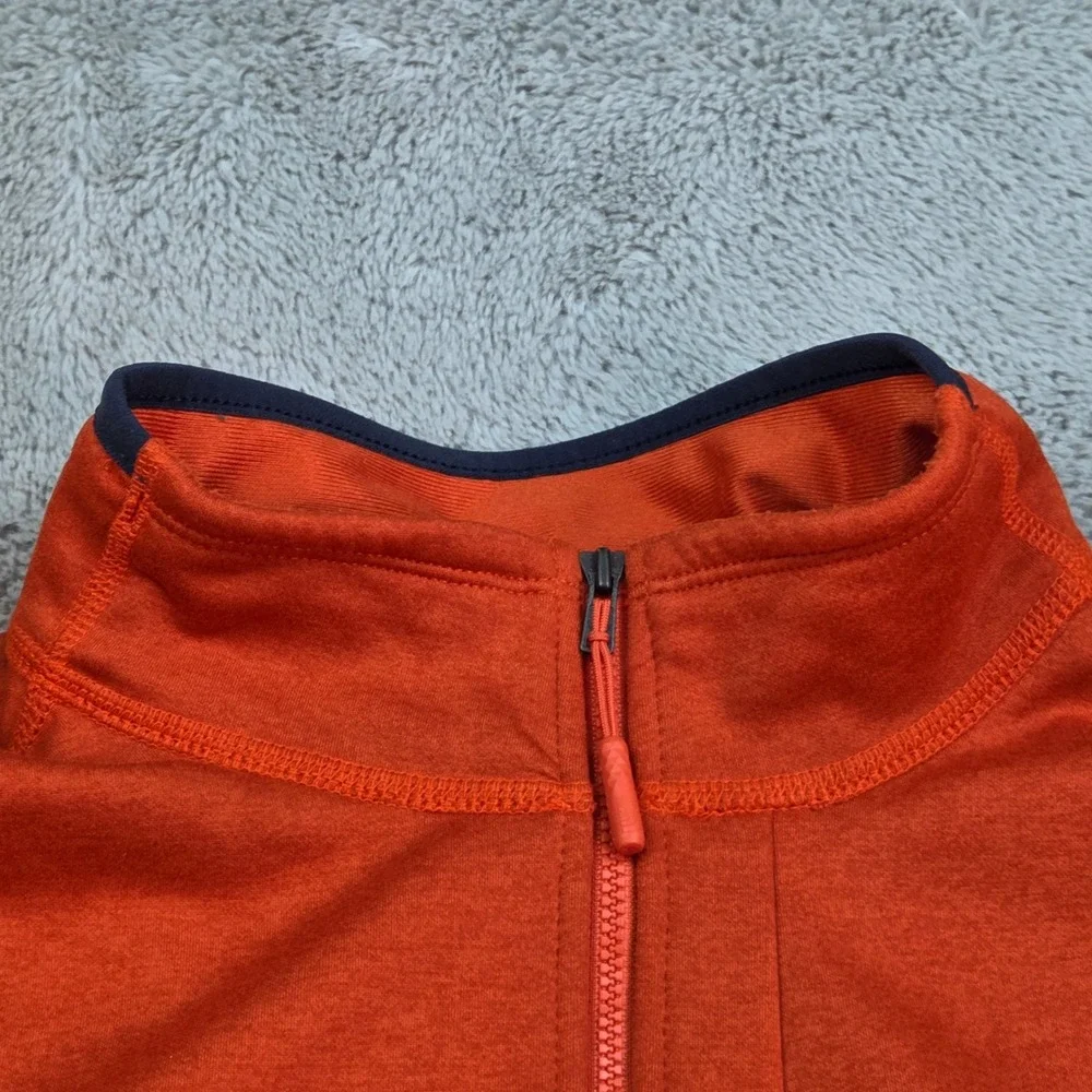 The North Face Fleece Jacket Mens L Full Zip Chest Pocket Brother's Logo Orange